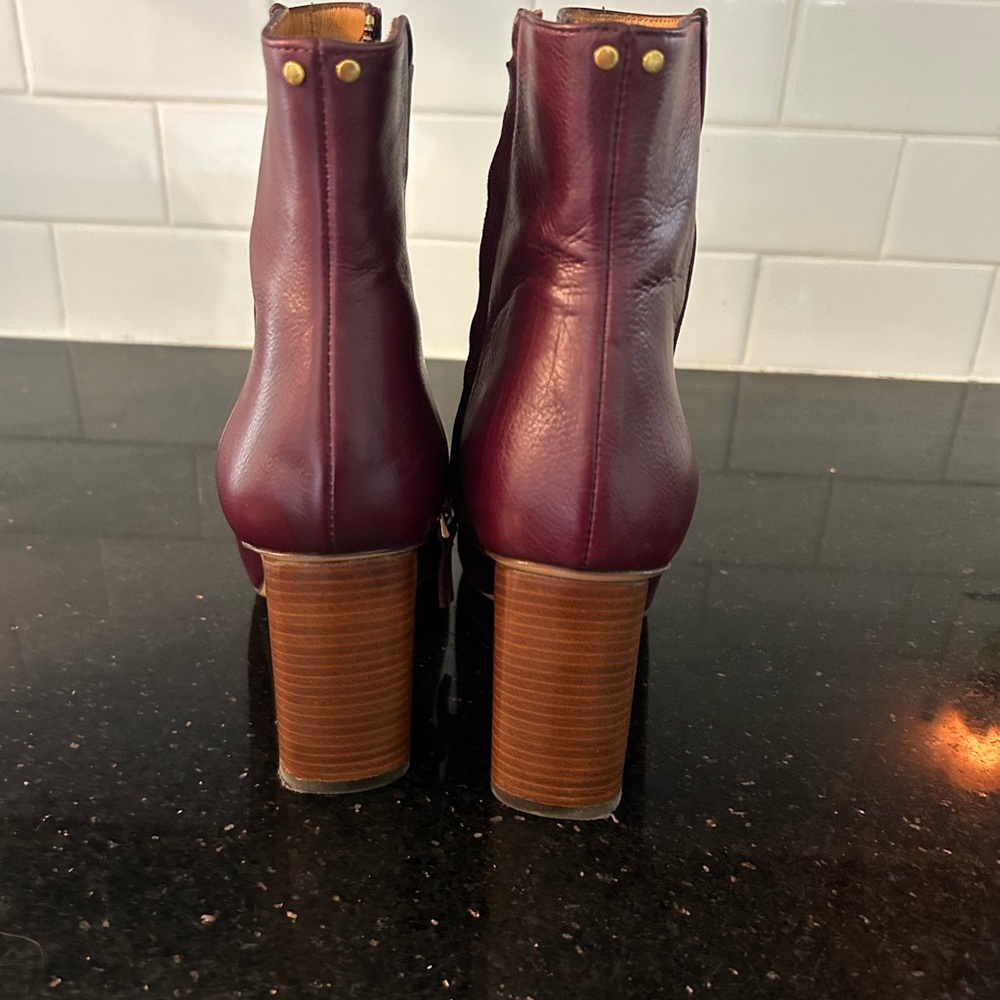 Jerome Dreyfuss Burgundy Ankle Boots - Picture 5 of 5